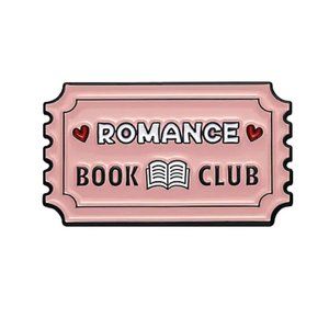 Cute Bookish Theme Enamel Pin/Brooches, "Romance Book Club."